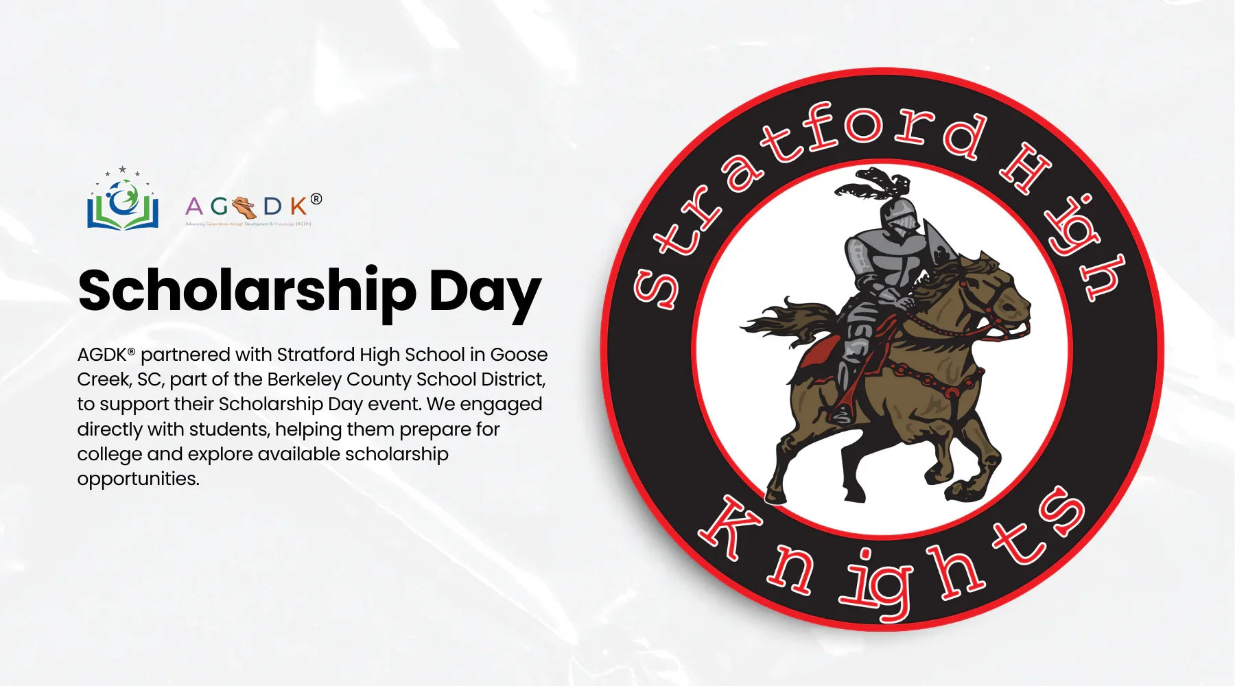 AGDK® Partners with Stratford High School to Support Scholarship Day in Goose Creek, SC