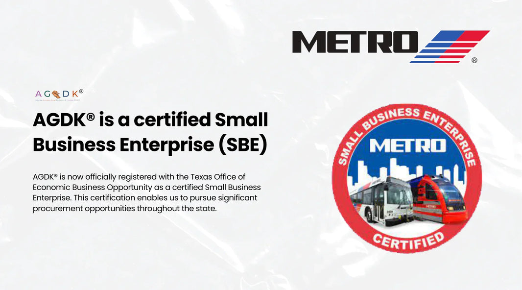 AGDK® Obtains Small Business Enterprise (SBE) Certification